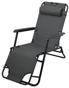 Sedia pieghevole regolabile antracite