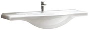 Lavabo da appoggio integrale a incasso rettangolare in ceramica L 105 x P 50 x H 20 cm bianco