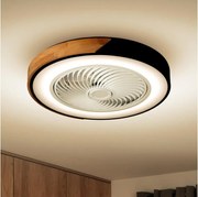 Brilagi-LED Dimmerabile lampada a LED con ventilatore LED/30W/230V 3000-6500K nero/rovere +telecomando