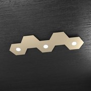 Plafoniera Moderna 5 Moduli Hexagon Metallo Sabbia 3 Luci Led 12X3W