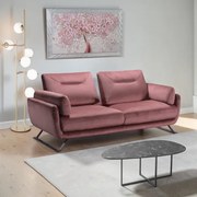 Divano 170 cm in Velluto Antimacchia moderno - Arans Rosa