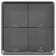 Interruttore 4 bottoni GoSmart 1xCR2430 Tuya nero