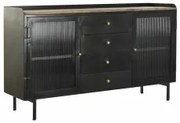 Credenza DKD Home Decor Naturale Nero Dorato Metallo Legno di mango (145 x 40 x 85 cm)