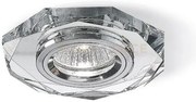 Gfa322- faretto ottagonale 10, 8cm in metallo e cristallo finitura ...
