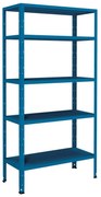 Scaffale in kit 5 ripiani Crosser L 90 x P 40 x H 180 cm blu 5010, portata per ripiano 80 kg