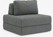 Rift poltrona letto con materasso alto 24 cm e memory foam - schienale mobile e tessuto smacchiabile T31