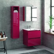 Kamalu - composizione mobile bagno con lavabo da 60 cm, colonna e specchio tod-60a