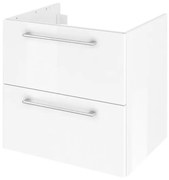 Mobile da bagno sotto lavabo Remix bianco lamellare lucido L 60 x H 58 x P 46 cm 2 cassetti, lavabo non incluso