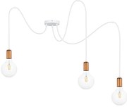 Lampadario a sospensione con filo MIROS 3xE27/60W/230V ragno bianco/rame