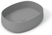 Lavabo da appoggio OLYMPIA CERAMICA ovale in ceramica L 50 x H 15 x P 40 cm grigio