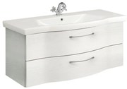 Mobile da bagno sotto lavabo rovere bianco L 115 x H 49 x P 48 cm 2 cassetti, lavabo non incluso