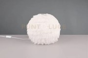 Furry lampada da tavolo effetto piuma bianca d. 30cm 1 luce attcco e14