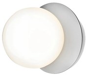 Nuura - Liila 1 Applique da Parete/Plafoniera IP44 Medium Argento Chiaro/Bianco Opale