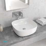 Lavabo D'Appoggio Da 41x41 Cm Finitura Bianco Lucido