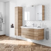 Mobile sottolavabo e lavabo Solitaire rovere castello L 115 x H 49 x P 55 cm 2 cassetti