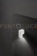 Applique alluminio colore bianco opaco quarondo 1 luce attacco gu10...