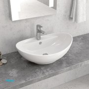 Lavabo D'Appoggio Da 59x39 Cm Finitura Bianco Lucido