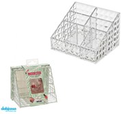 Organizer Porta Cosmetici "Smack"In Plastica Con 7 Scomparti Trasparente