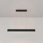 Lampadario A Sospensione Moderno Step Metallo Nero Luce Led Integrato 23W Calda