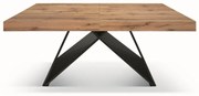 Tavolo VULCANO in legno, finitura rovere rustico con base in legno mdf antracite, allungabile 180×90 cm – 260×90 cm