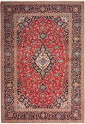 Kashan Tappeto 350x240 Rosso (Iran) Annodato A Mano