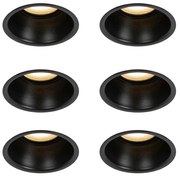 Set di 6 faretti incasso neri GU10 50mm IP44 - Dept