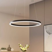 Lampada LED a sospensione Arcchio Albiona, nero, 1 anello, Ø 60 cm