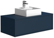 Mobile per bagno sospeso con lavabo singolo 94 cm Blu notte - TEANA II