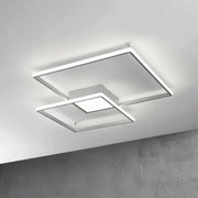 Plafoniera DOWEL 75x7 cm in metallo verniciato Silver