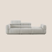 Giotto Divano con terminale e opzione relax elettrico in microfibra effetto velluto impermeabile T09 panna