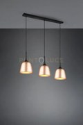 Chiron sospensione barra metallo nera 3 diffusori ottone satinato l...