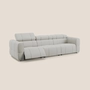 Giotto Divano modulare a 3 sedute con opzione relax elettrico in microfibra effetto velluto impermeabile T09 panna