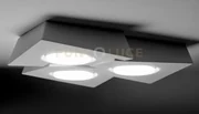 Anchise soffitto 3 luce in gesso bianco attacco gx53
