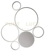 Plafoniera pois silver 4000k 5957lm 68w dimmerabile l.84cm