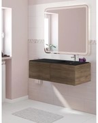 Mobile sottolavabo e lavabo Neo rovere noce L 120 x H 32 x P 48 cm 1 vasca