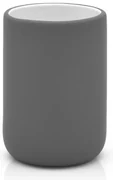 Portaspazzolino da appoggio grigio scuro in ceramica soft touch