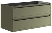 Mobile da bagno sotto lavabo TRATTO verde salvia opaco L 99.5 x H 50 x P 45.5 cm 2 cassetti, lavabo non incluso