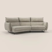 Monamour divano moderno angolare con opzione relax elettrico in microfibra smacchiabile impermeabile T11 tortora