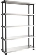 Scaffale in kit 5 ripiani Scaffale MP Shelf 120R L 120 x P 45 x H 185 cm nero, portata per ripiano 120 kg