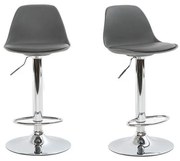 Set di 2 sgabelli da bar design colore grigio STEEVY