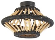 Lampada da soffitto rurale bambù con nero 30 cm - Evalin