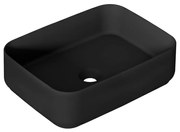 Lavabo da appoggio Kyoto rettangolare in ceramica L 50 x H 12 x P 36 cm nero