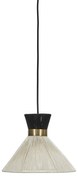 Tikamoon - Lampada a sospensione in tessuto bianco e nero Cord