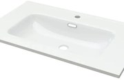 Lavabo da appoggio New a incasso rettangolare in ceramica L 75 x P 46 x H 1.8 cm bianco