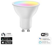 Faretto Led Smart GU10 4,9W WiFi RGB CCT luce regolabile e dimmerabile Aigostar