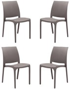 VOLGA - sedia da giardino in plastica set da 4