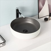 Lavabo D'Appoggio 44 Cm Rubicer "Break The Rules" Grigio Opaco/Bianco Opaco