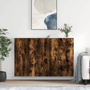 Armadietti a parete 2 pz rovere fumo in legno multistrato