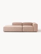 Chaise loungue componibile in misto lino Lennon