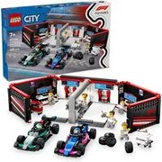 Garage con monoposto Mercedes AMG e Alpine F1 - Lego City